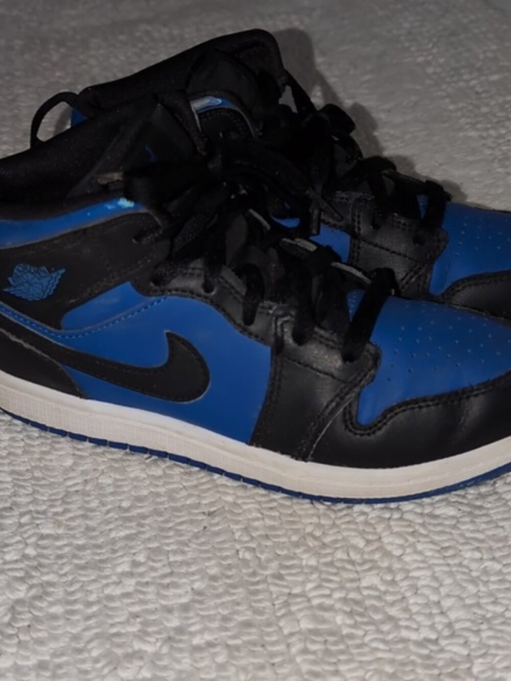 NIKE Air Jordan Kids Mid Black and Blue Sneakers 3 - Picture 7 of 8